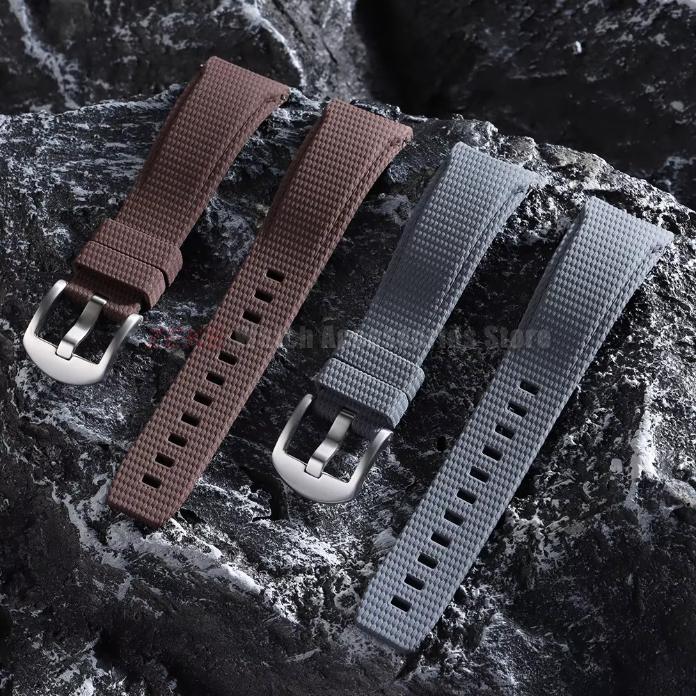 Curved End FKM Rubber Watch Strap 20mm 21mm 22mm Military Sport Band