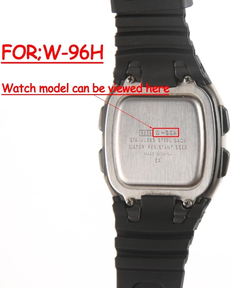 Replacement Watch Strap Band Compatible with Casio Men’S W-96H W96H-1BV Sport Wa
