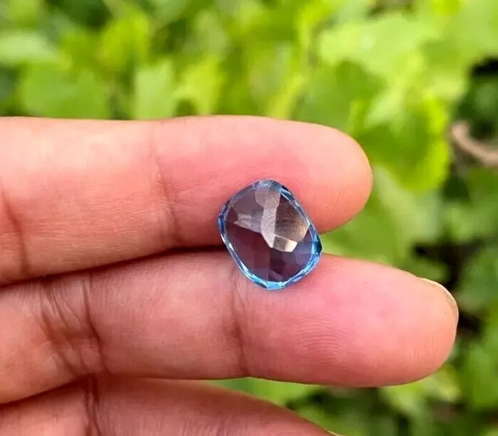 Natural Cushion Cut Certified 7.72Ct Santa Maria Blue Aquamarine Loose Gemstone