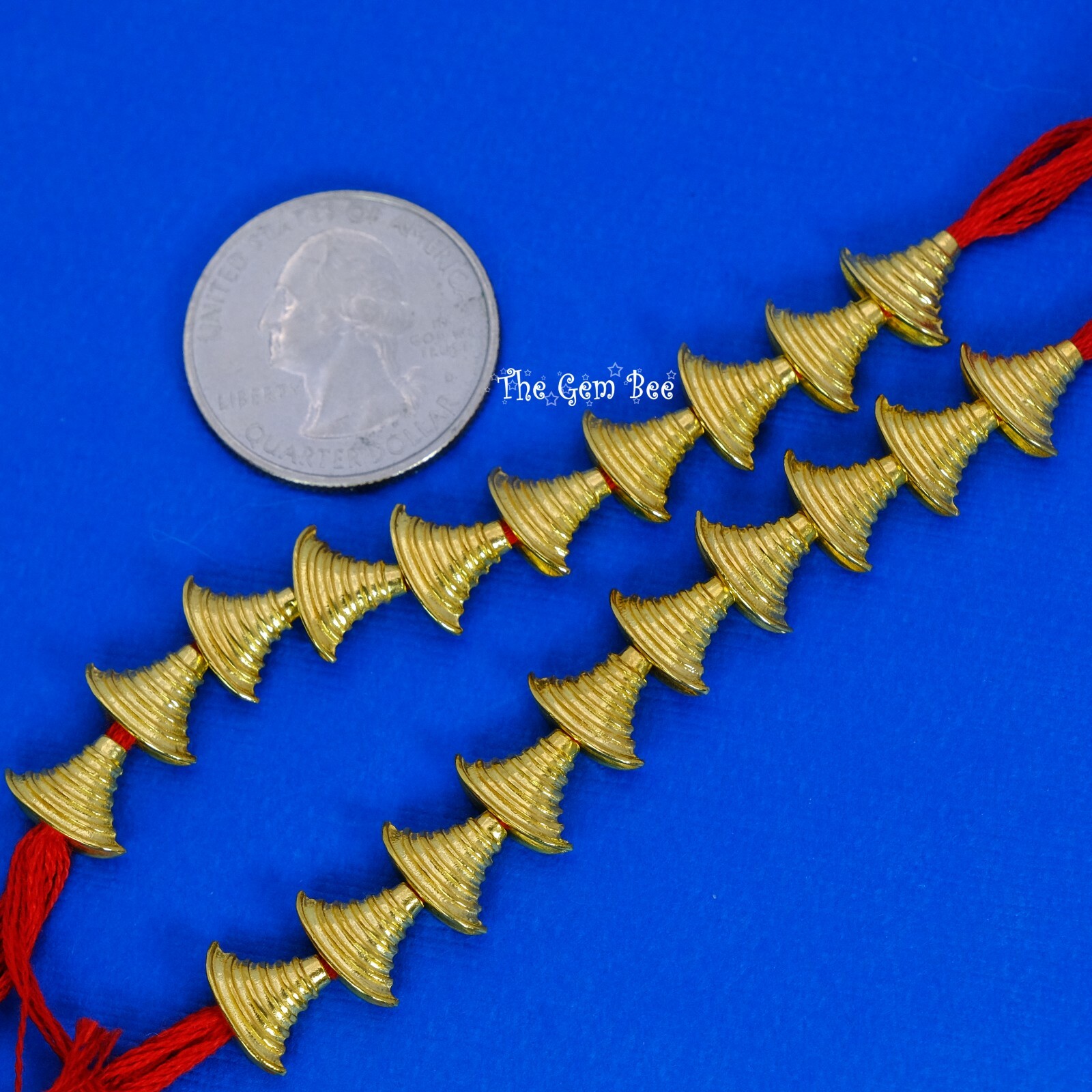 8mmx11.3mm 18k Yellow Gold Fancy Large Skirt Flat Cone Spacer Finding Focal