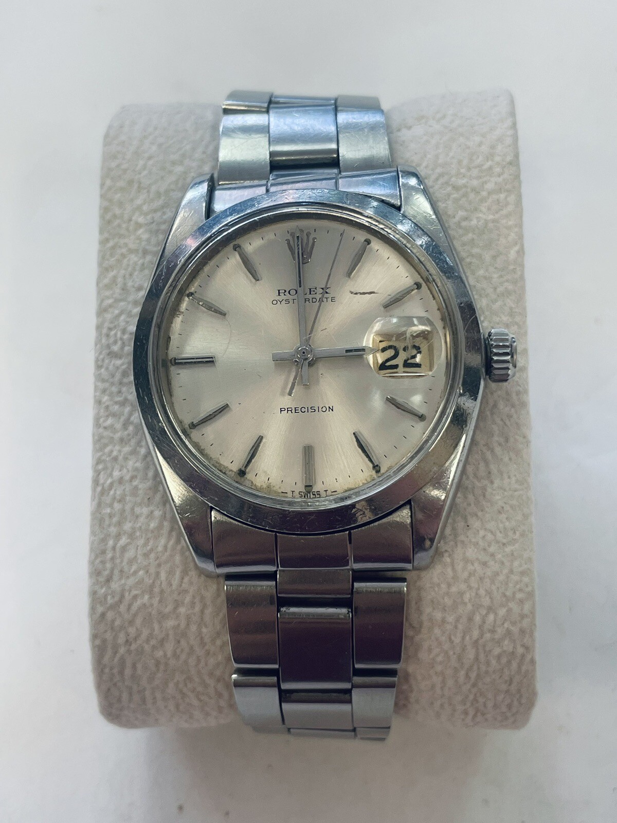 Rolex Oysterdate Precision 34mm Stainless Steel Bracelet Watch – 6694