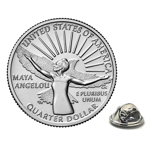 Lapel Pin Maya Angelou Quarter American Women Coin Lapel Pin Uncirculated 2022