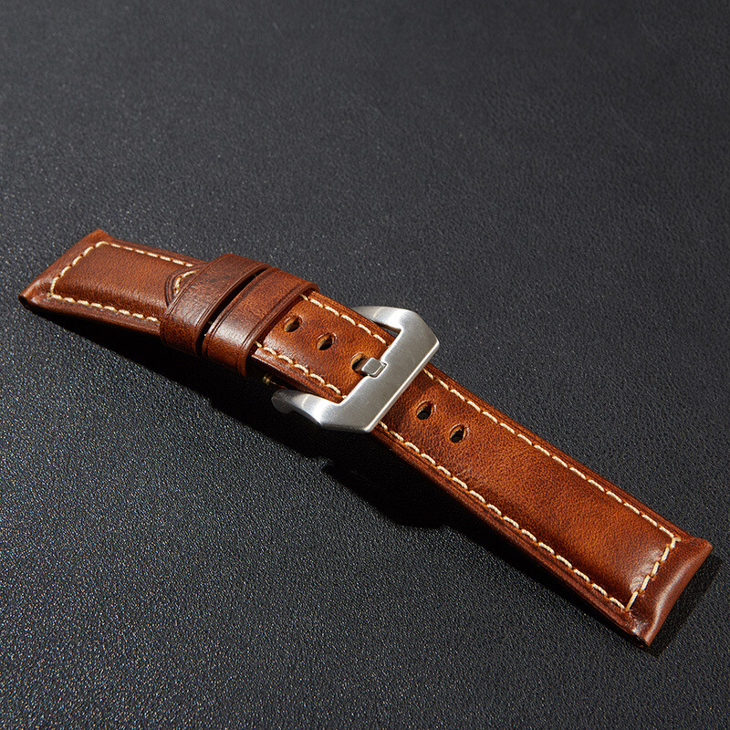 High-grade Italian Vintage Oil-waxed Genuine Leather Watch Band 20/22/24/26mm