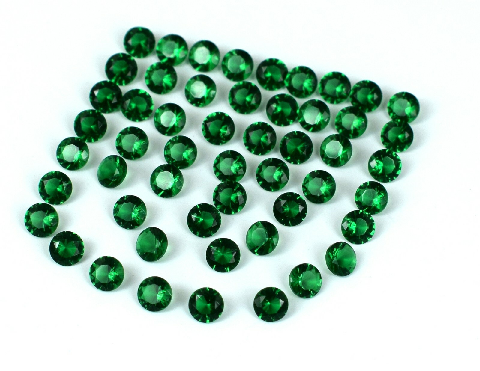 Treated Emerald Gemstone 50 Pcs Lot Natural 10.20 C/3mm Round Certified