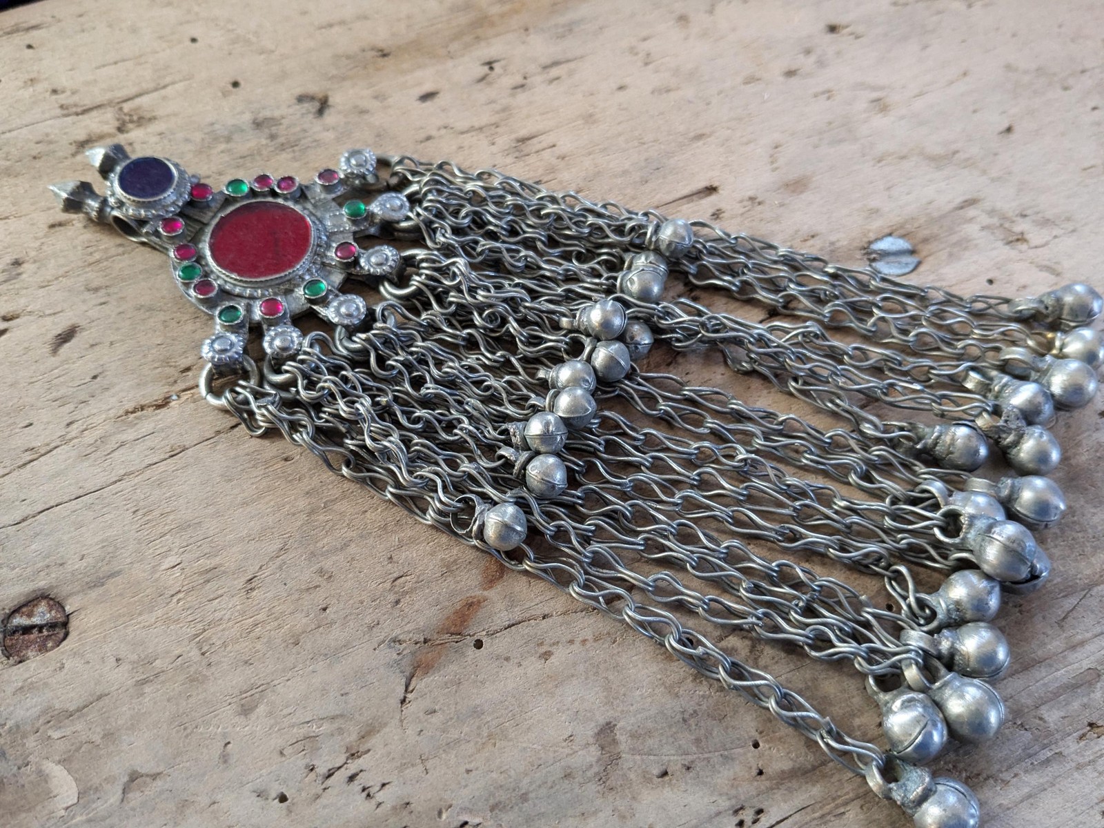 Vintage Waziri Tribal Pendant Large Jingling Jewelry (19372)