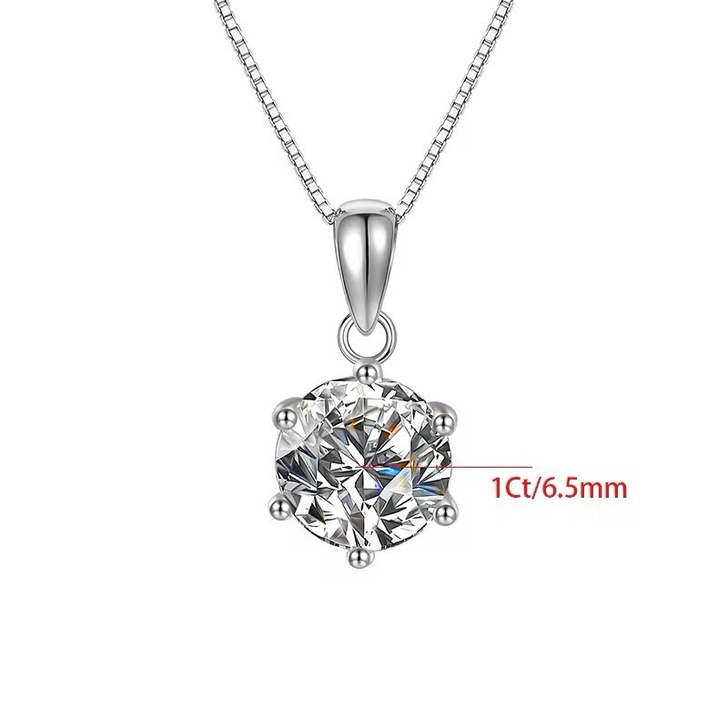 Fine 925 sterling silver 5 Ct VVs1 Moissanite necklace with elegant Pendant Box