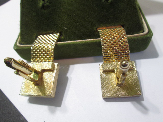Dante Cufflinks Vintage in Box Imported Stone Wrap Around