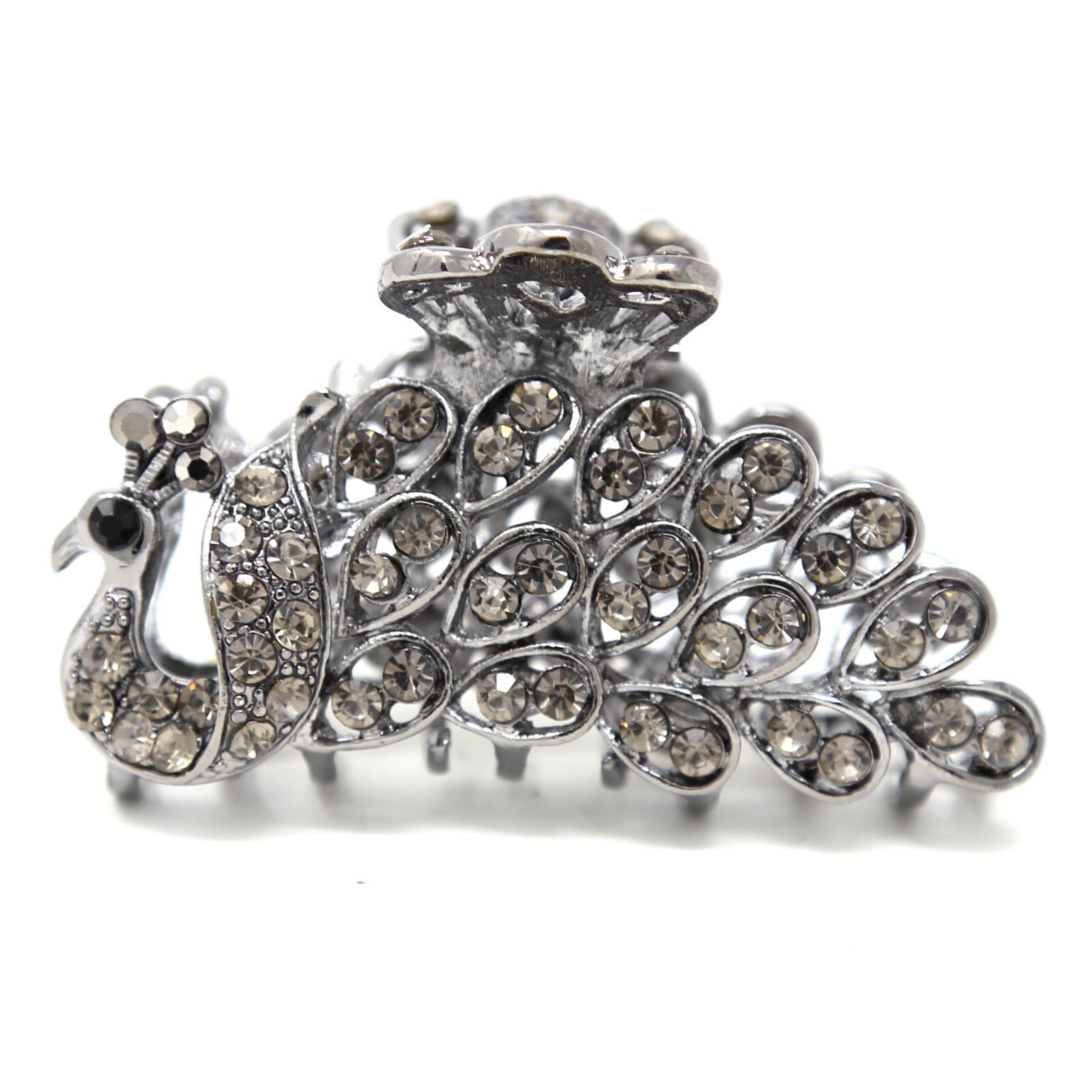 New Black Color Crystal High Quality Metal peacock hair claws clips 8090