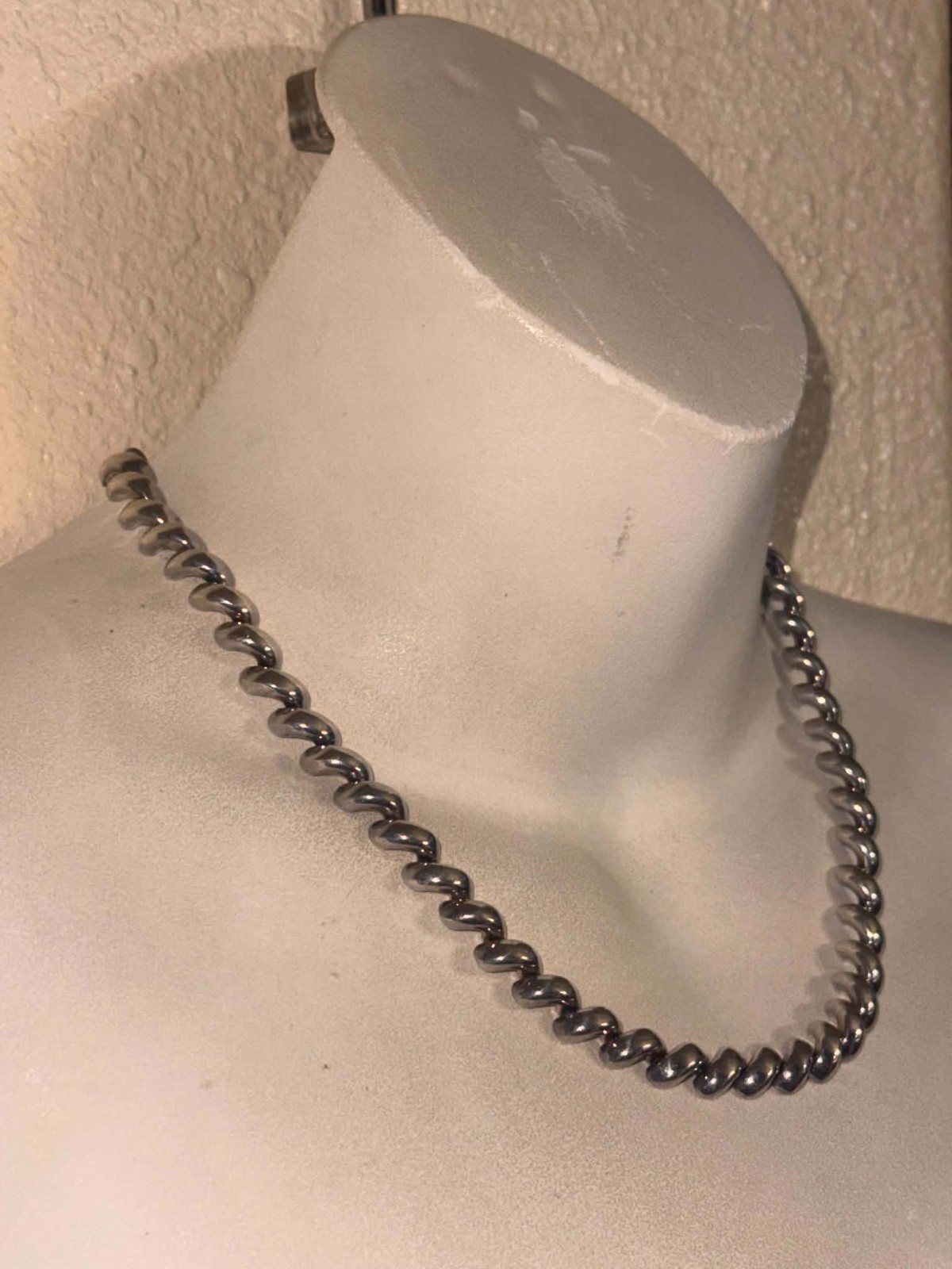 Vintage San Marco 925 Sterling Silver Macaroni Link Chain 19” Necklace 45 Grams