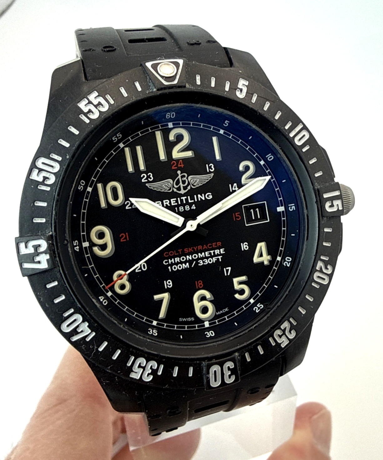 🔥BREITLING Colt Skyracer X74320 Brightlight case Quartz Men’s Watch #W291 Black