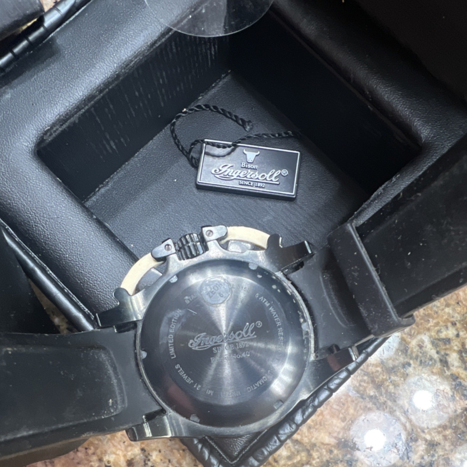 Ingersoll Bison No. 40 Men’s Quartz Chronograph Limited Edition 50mm Black Box