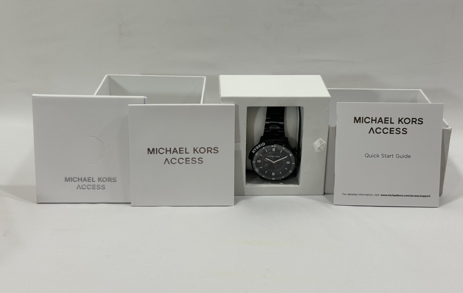 Authentic Michael Kors Access Men’s Reid Black Hybrid Smartwatch – MKT4015