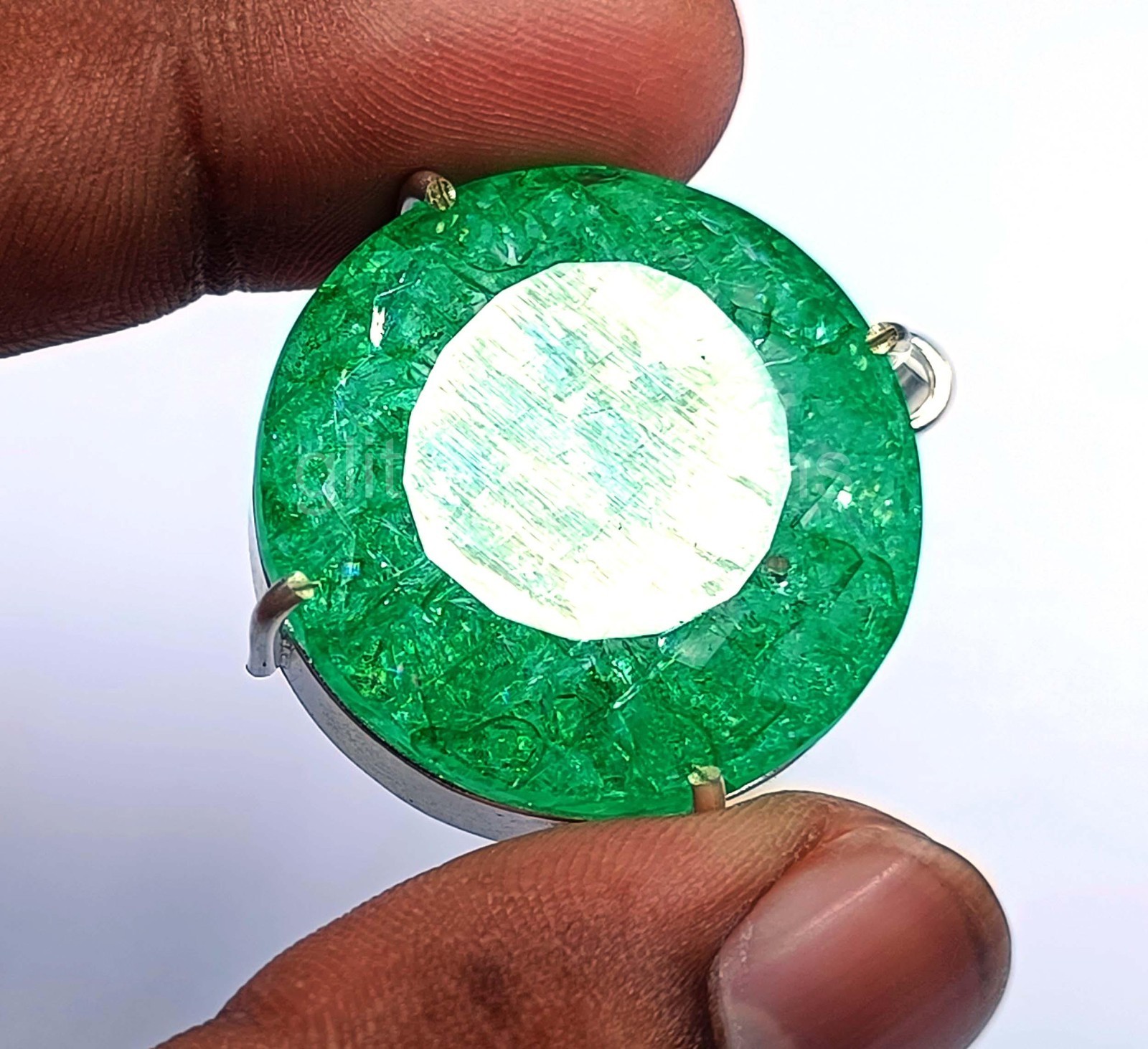 Natural Certified 123.0Ct Green Emerald 925 Solid Silver Pendant Loose Gems 5JST