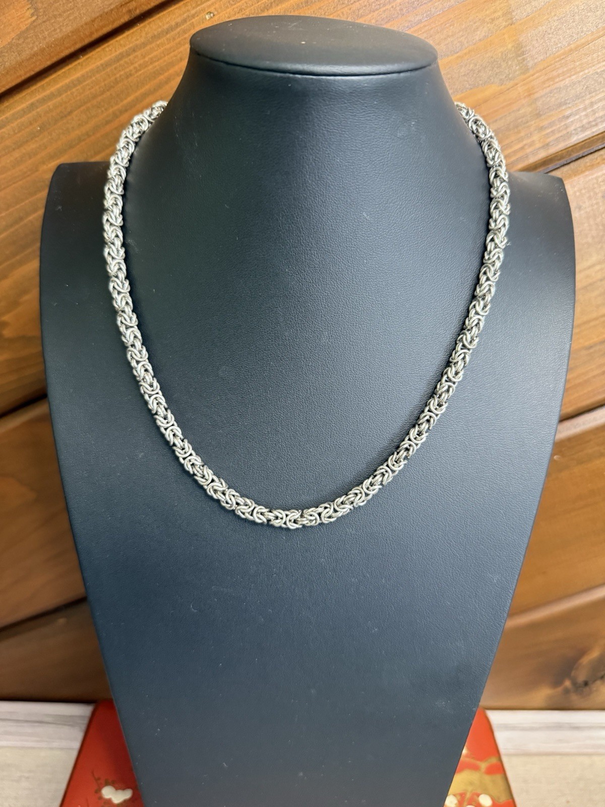 Solid 800 Silver Byzantine Rope Chain Necklace 18 Length 45 grams
