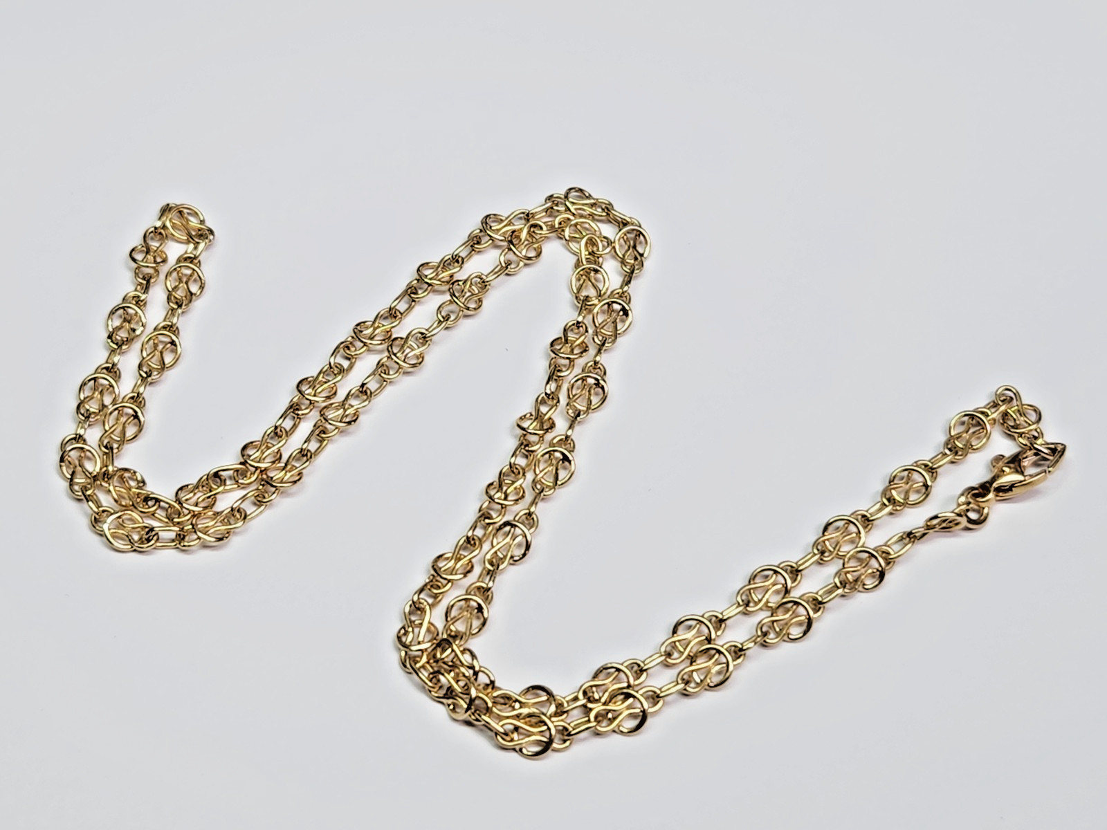 AWESOME 18k Gold 4.7mm Wide Handmade 21″ Fancy Link Chain