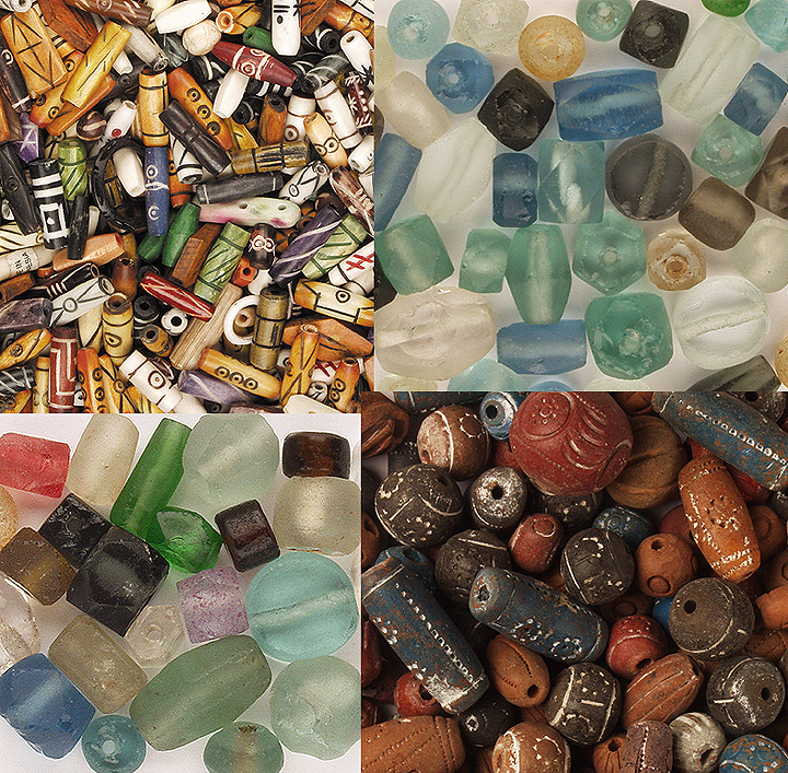 Beads, Assorted – All Recycled Materials – Clay, Bone, Glass and More – 116+ Pcs