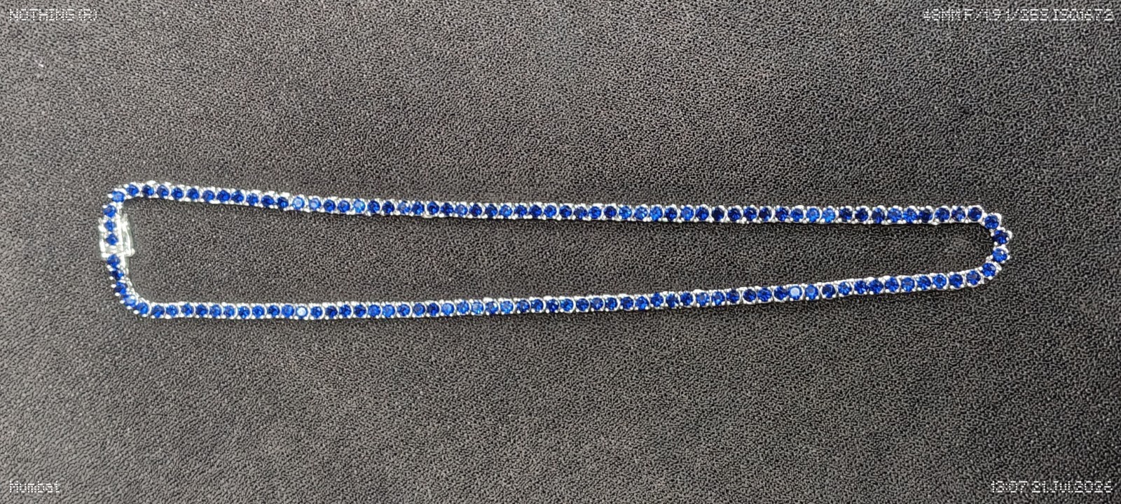 25Ct Blue Round Cut Lab-Created Diamond Tennis Necklace 14K White Gold Plated