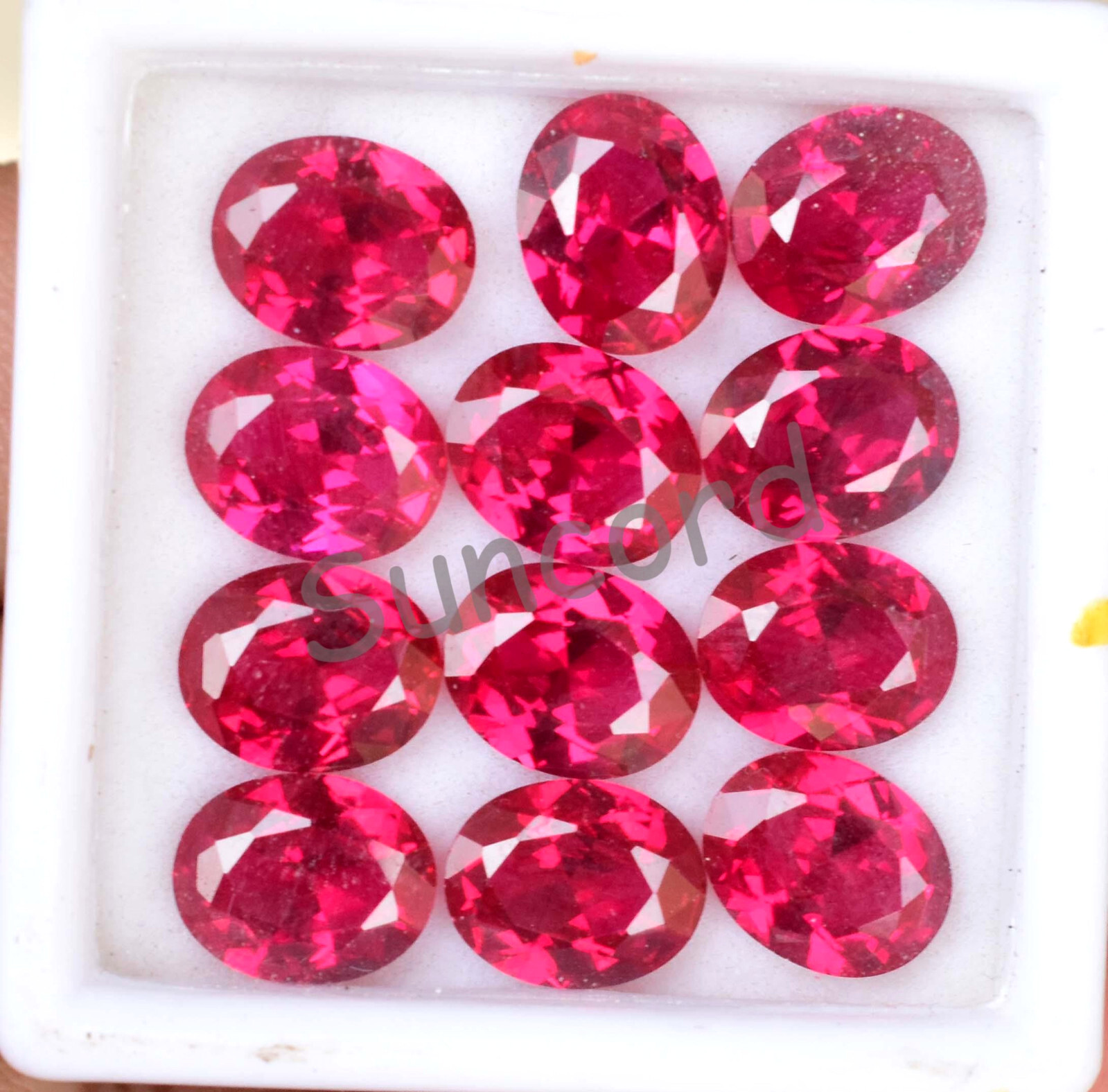 12 Pcs Natural Blood Red Ruby Oval Shape 9.80 mm Certified Loose Gemstone