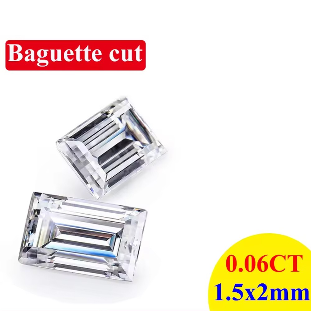 Baguette Cut Loose Moissanite Stone D Colors VVS1 Brilliant Gemstone All Sizes