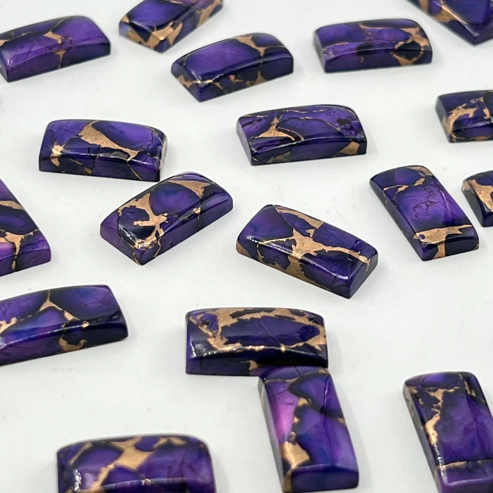 AAA+ Purple Rose Copper Turquoise Cabochon Rectangle Shape Loose Gemstone