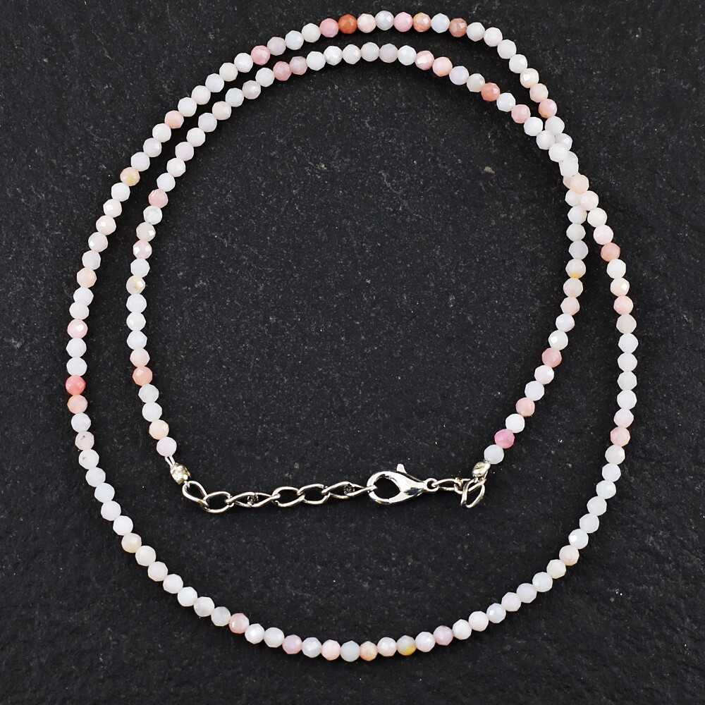Pink Opal Amazing Sparking 34.00 Cts Beaded Beautiful Womens Necklace VK 37 E584