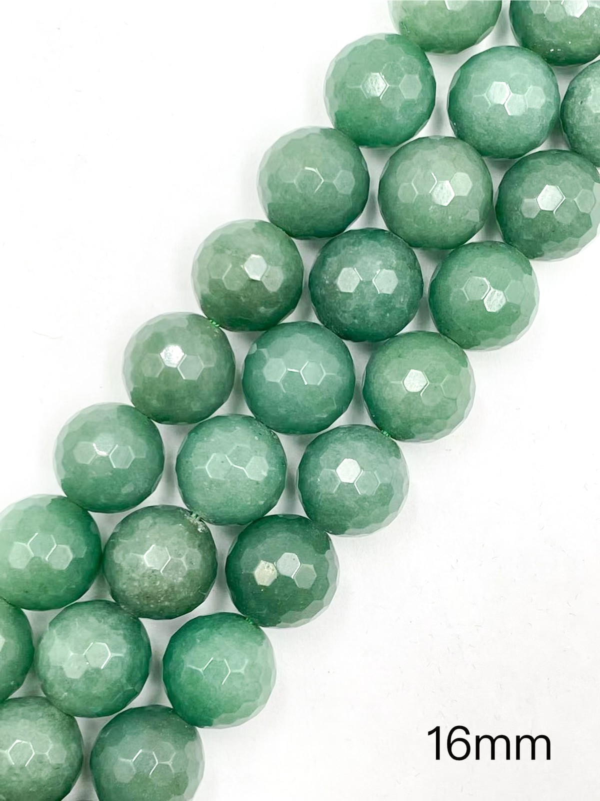 Natural Green Aventurine Faceted Round Beads Size 6mm to 20mm 15.5” Strand