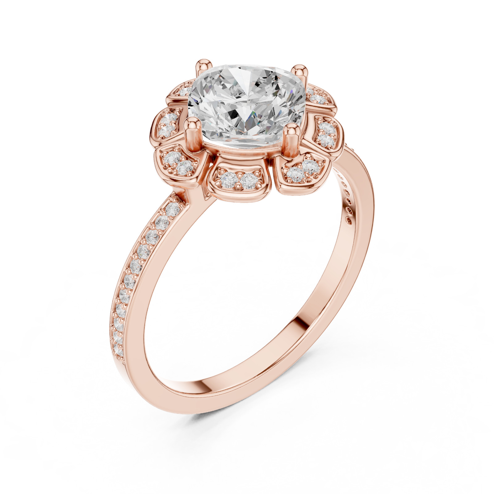 Cushion Certified 1.6 Ct Lab Grown Diamond Anniversary Cosmos Ring 14K Gold Over