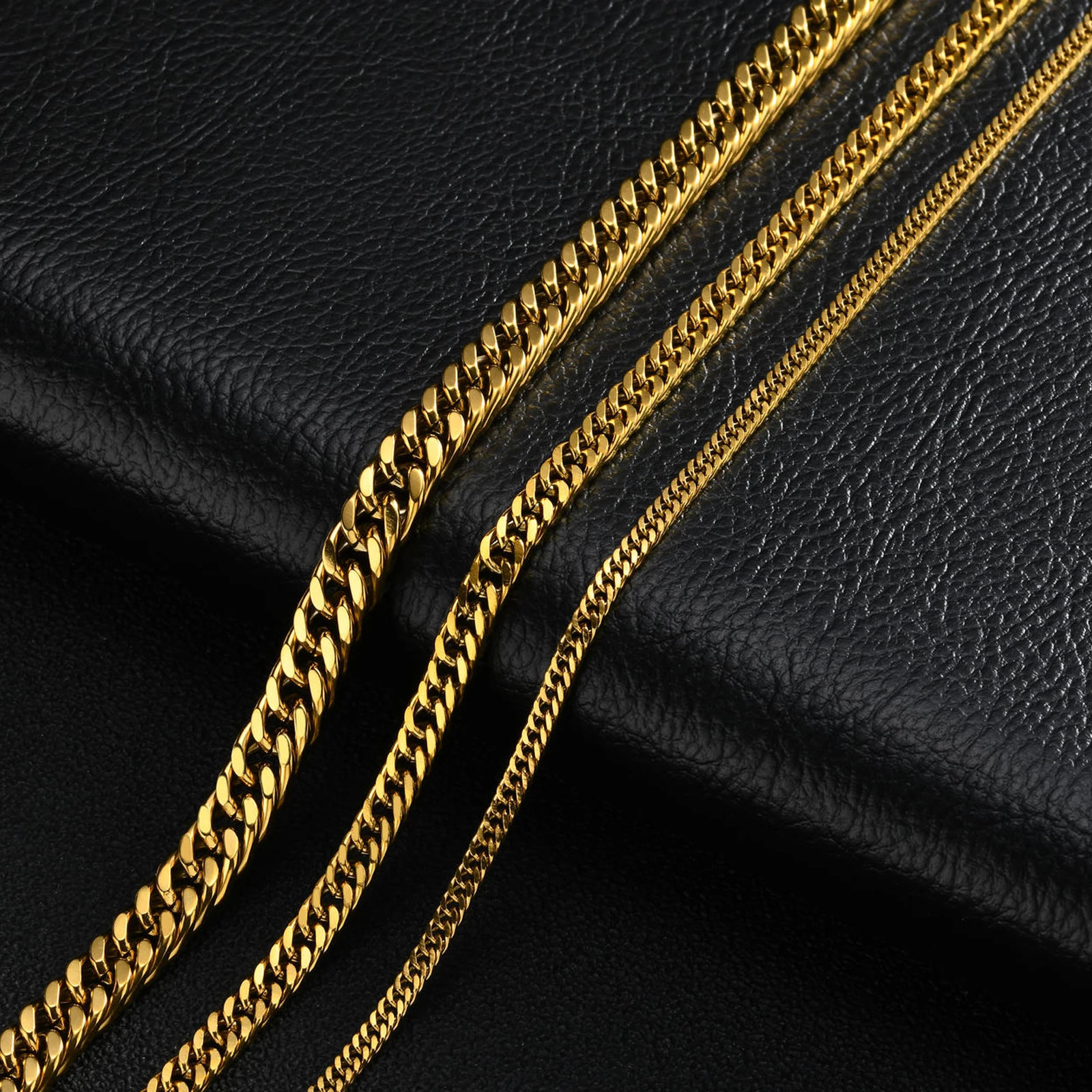 Mens Womens Cuban Link Chain Necklace 5mm Stainless Steel Silver Gold 18-24 in