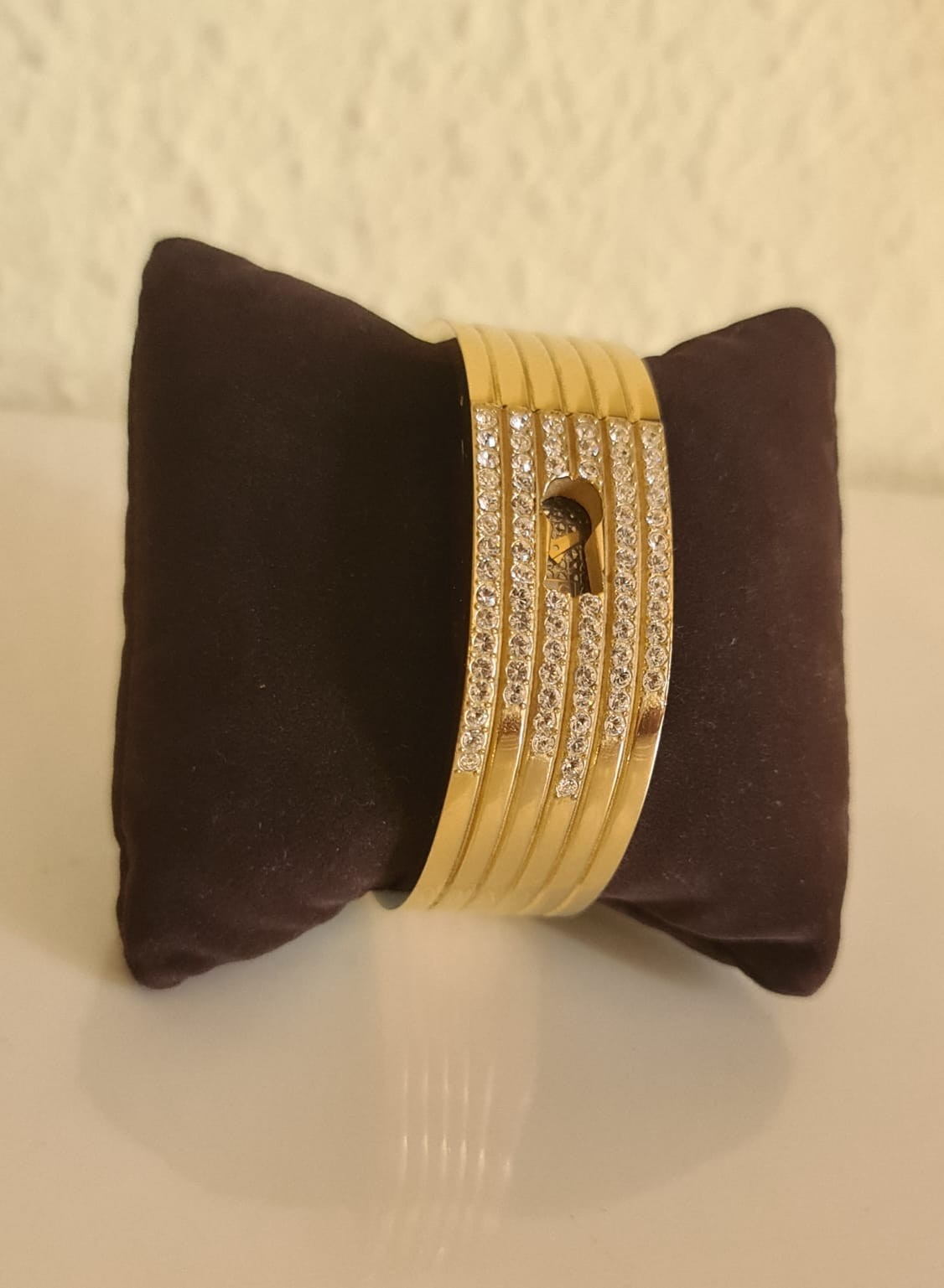 Vintage Dolce & Gabbana D&G Keyhole Watch Bangle with Rhinestones