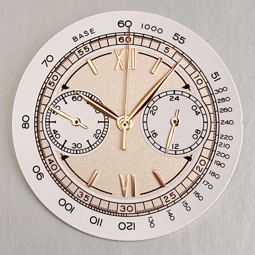 38mm Retro Stainless Steel Watch Case Dial For Miyota OS20 Chronograph Quartz