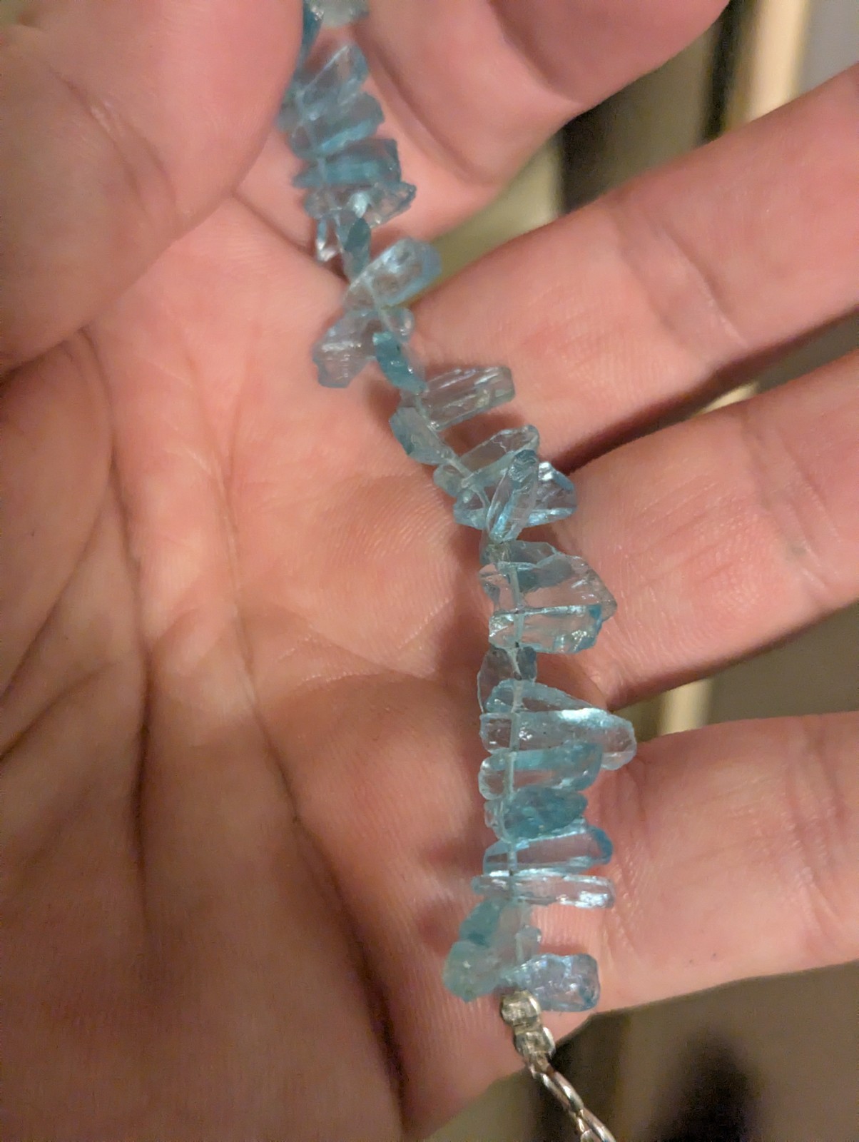 Light Blue sky apatite Crystal Bracelet 5.5 In