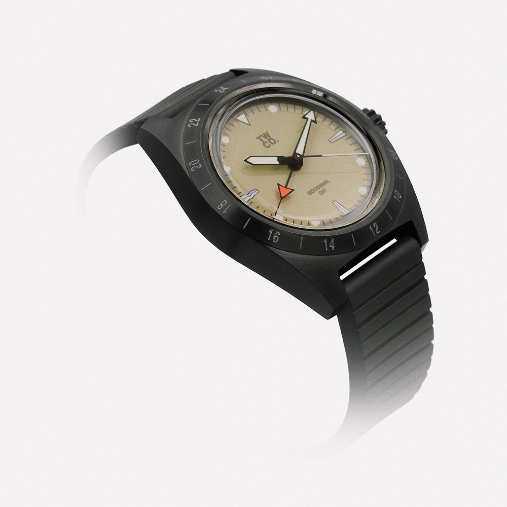 TWCO. GOODMAN GMT Automatic Steel Sand Date Rubber Black Men’s Watch