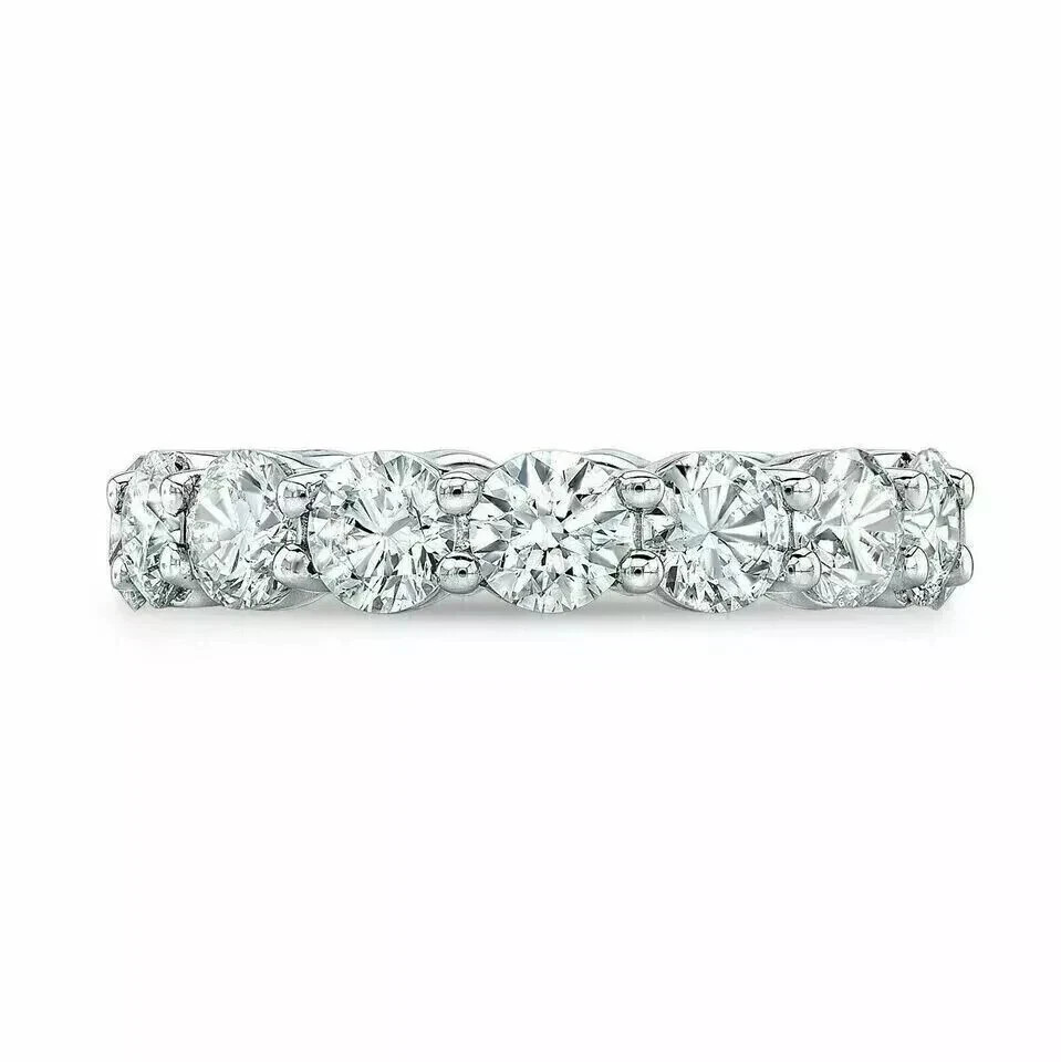 2Ct Round Cut Lab Created Diamond Women Wedding Band Ring 14K White Gold Plated