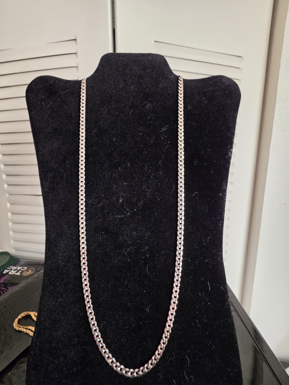 Real Solid 925 Sterling Silver 26 in Curb chain 4 mm 12.21 grams