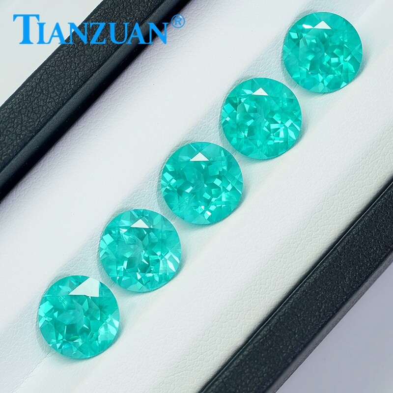 Round Shape YAG Paraiba Color Yttrium aluminum garnet with inclusions loose gems