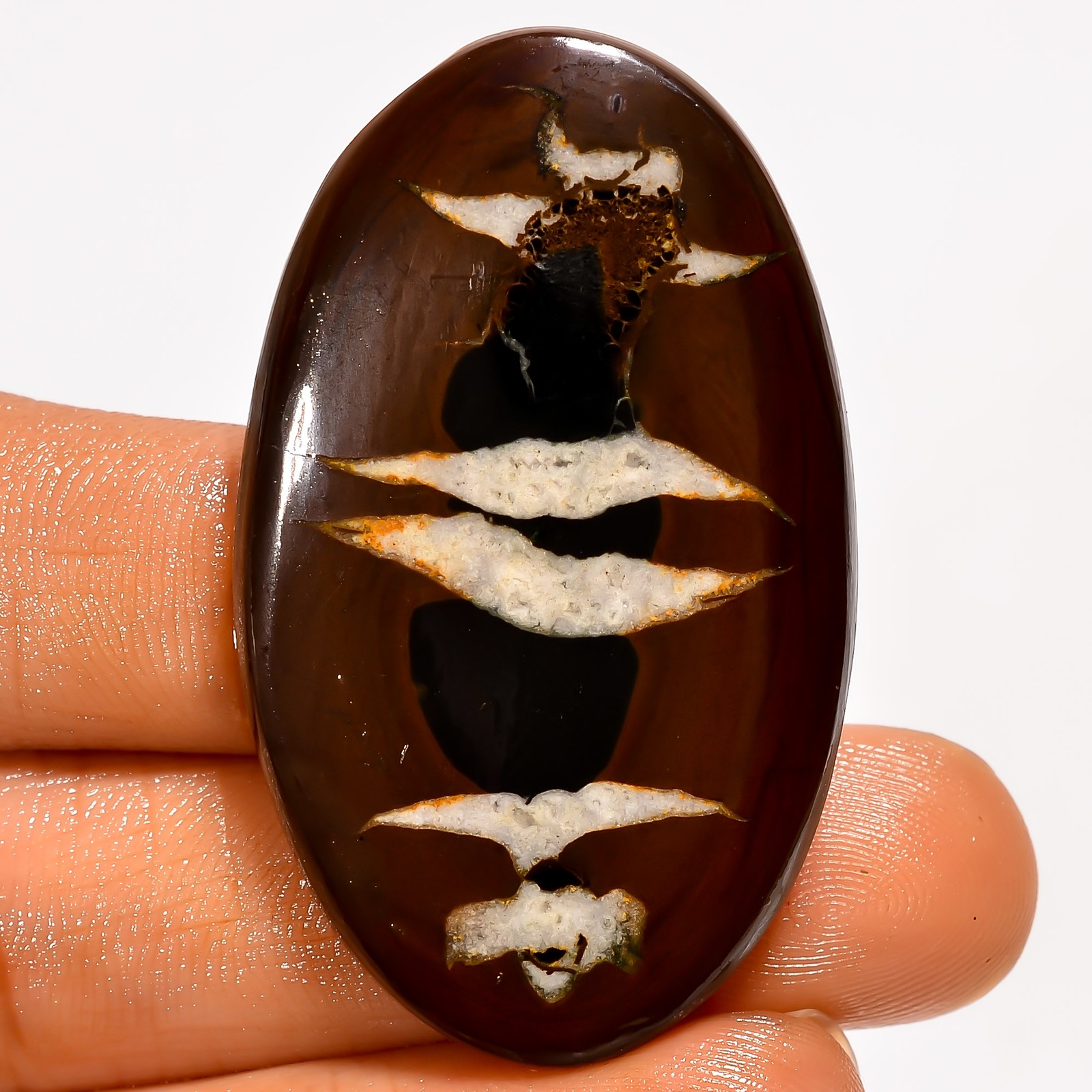 100% Natural Septarian Gronates Oval Cabochon Gemstone 63 Ct 45X26X5 mm GC-43385