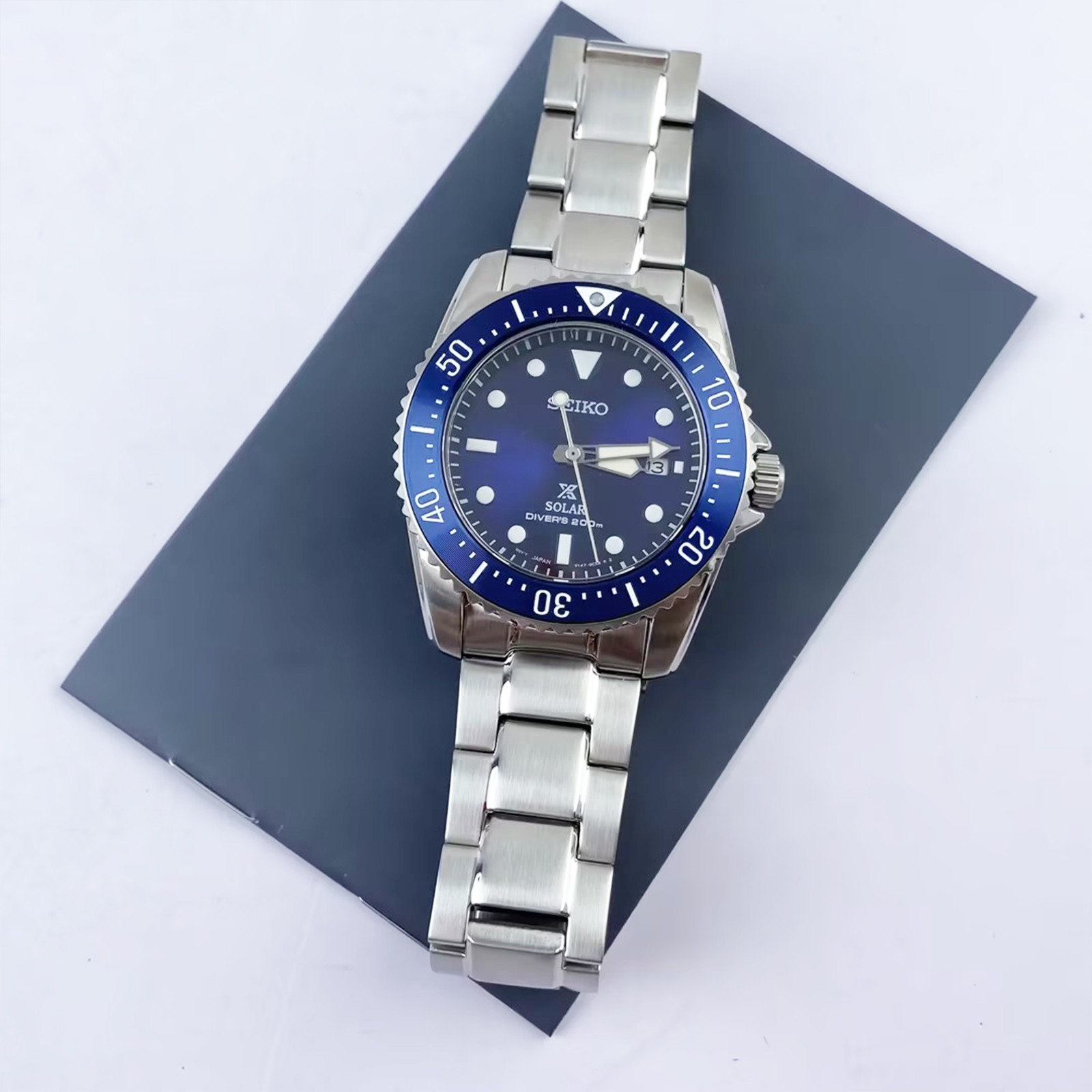 Seiko Prospex Sea Solar Power Blue Dial Men Stainless Steel SNE585 Watch 38.5mm