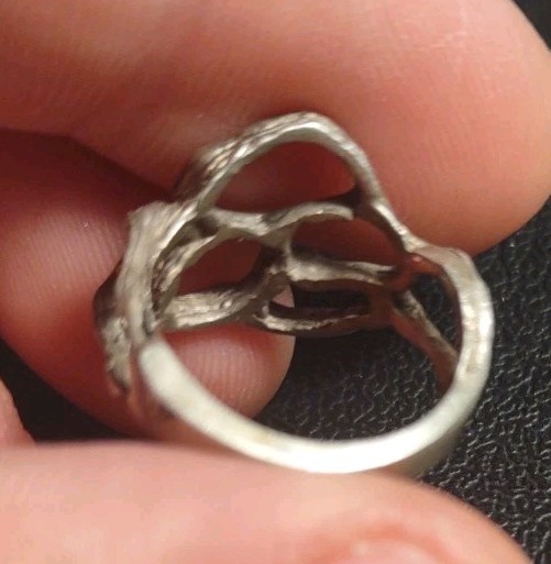 3.2 Grams Sz 5.25 Abstract Gothic Punk Sterling Silver 925 Ring