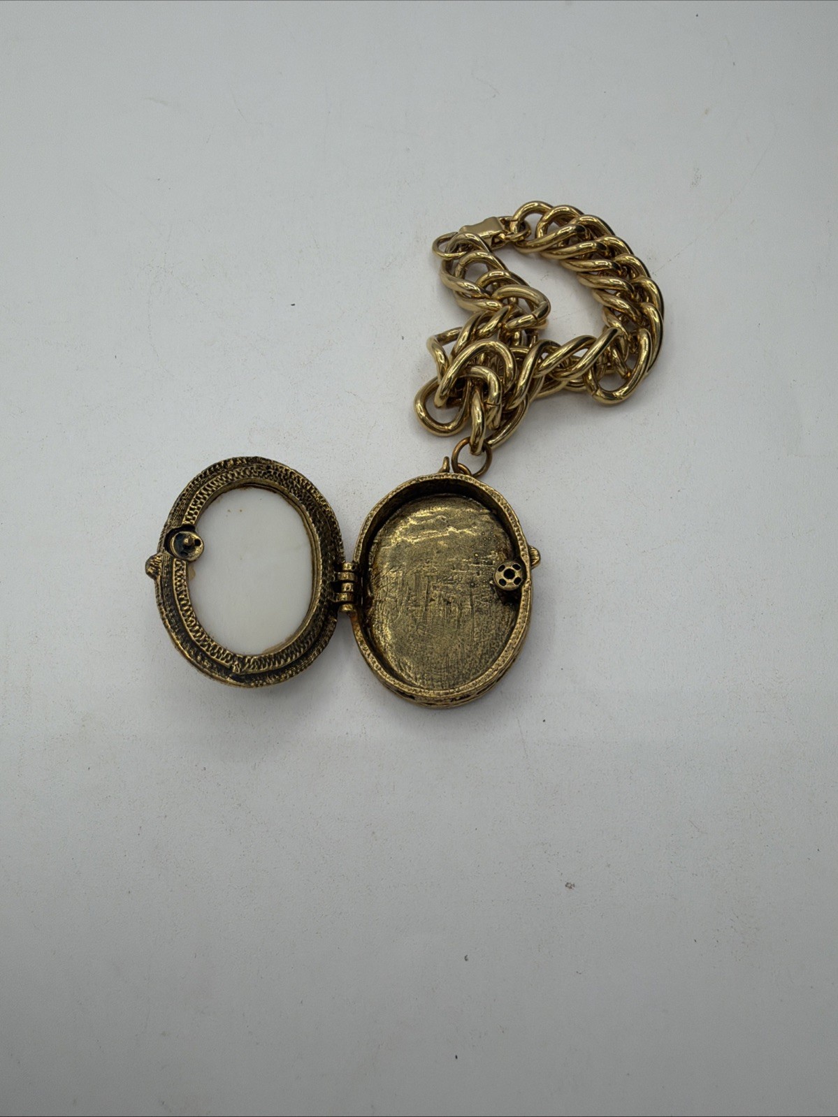 Vintage Mary Chess Gold-Tone Locket Bracelet Perfume Jewelry Collectible