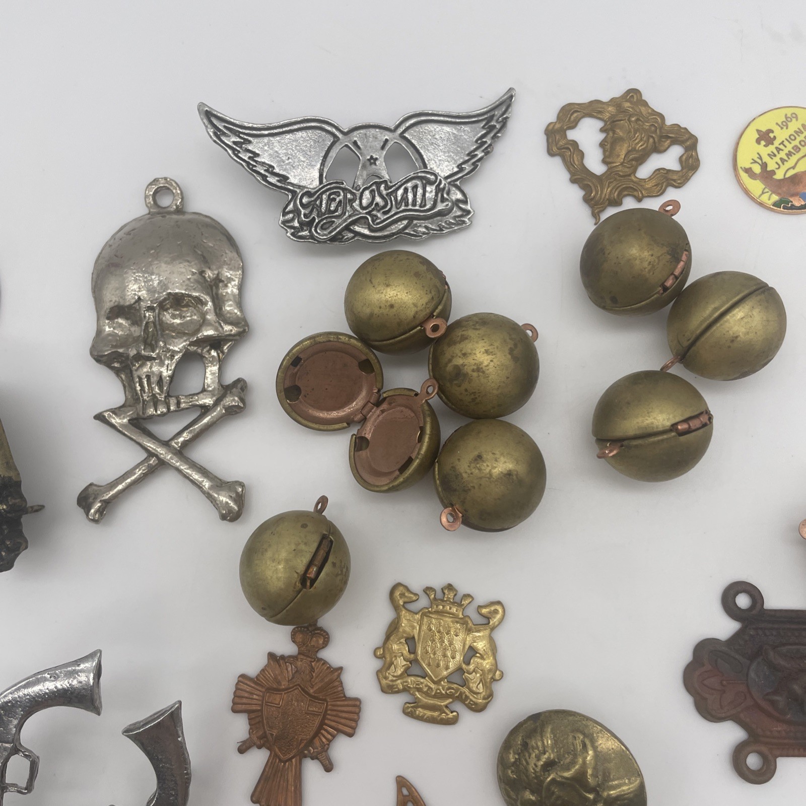 Vintage Metal Jewelry Making Findings Parts & Charms Mixed Lot