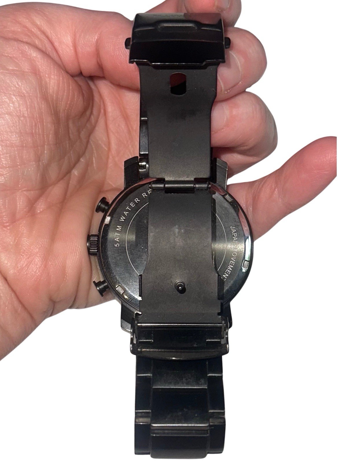 MVMT MC01-GU Men’s 45mm Gunmetal Chronograph Wristwatch Box Papers Links EUC