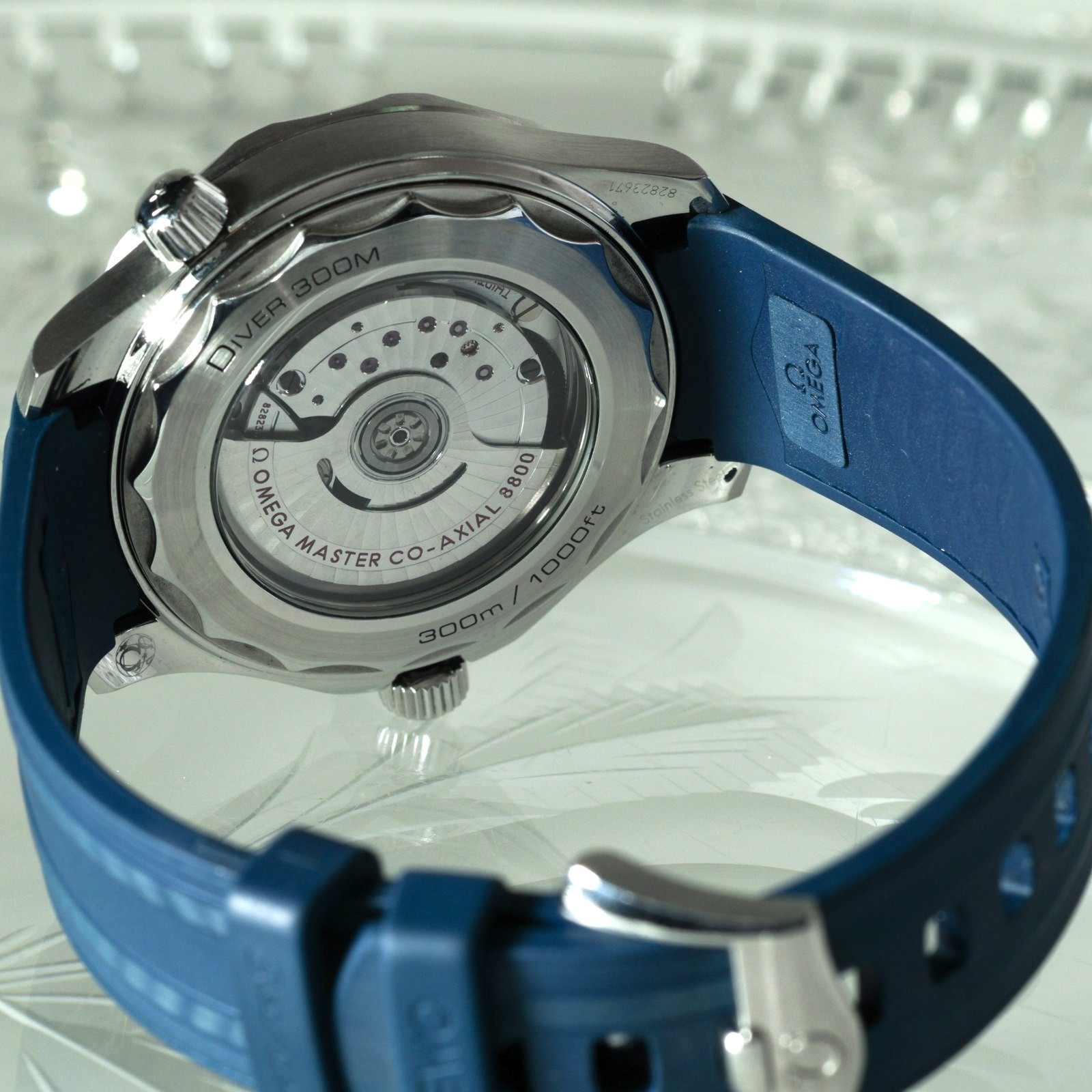 OMEGA Seamaster Diver 300M Gray Wave Blue Rubber Full Set 210.32.42.20.06.001