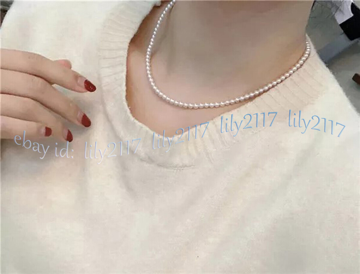 Mini 2-3mm Real Natural White Akoya Pearl Necklace 14-35” 14k Gold Clasp