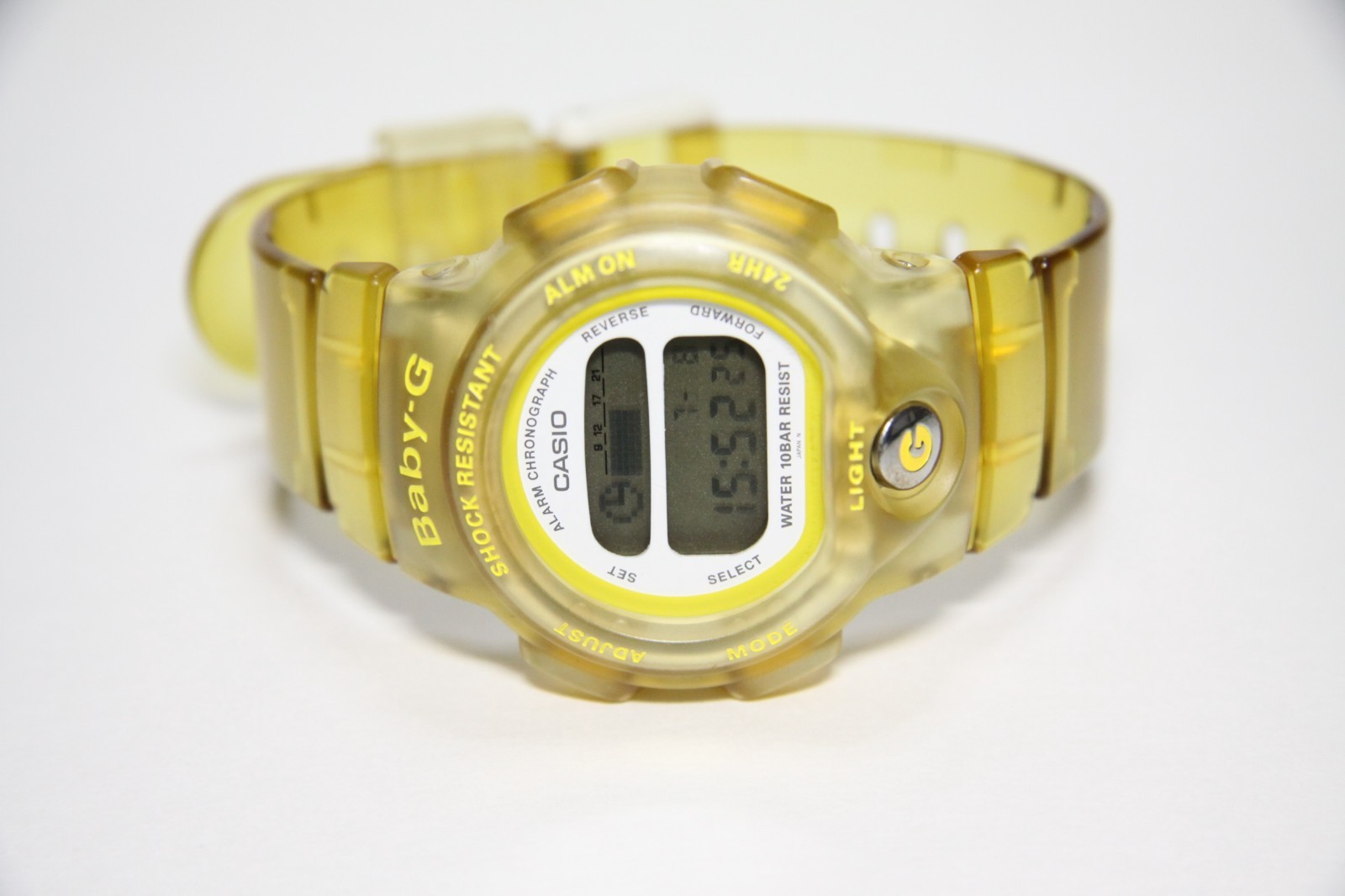 Casio Baby-G BG-350 Digital Watch Clear Yellow Orange Skeleton Japan Working