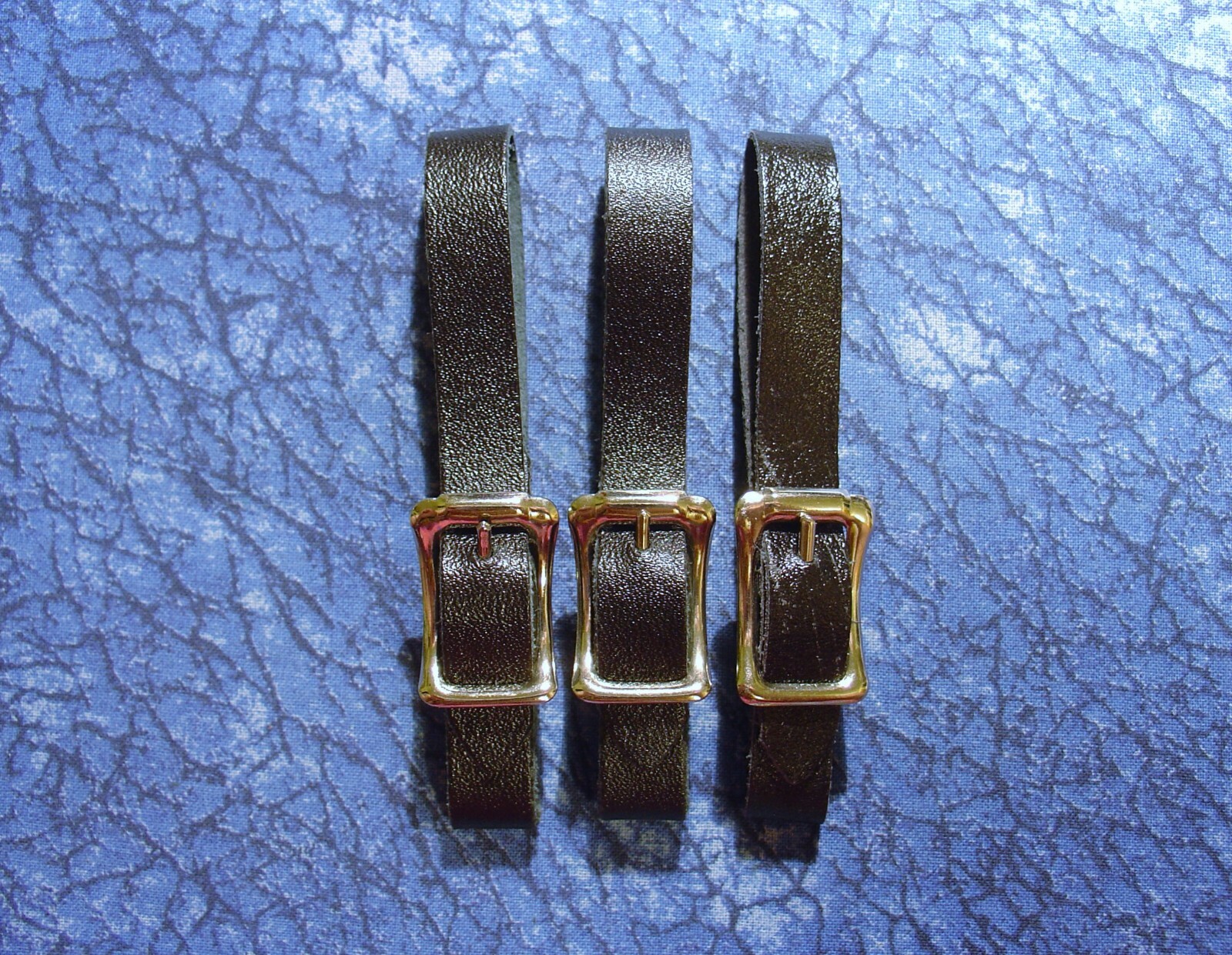 3 New Black 3/8 in. Leather Pocket Watch Fob Straps