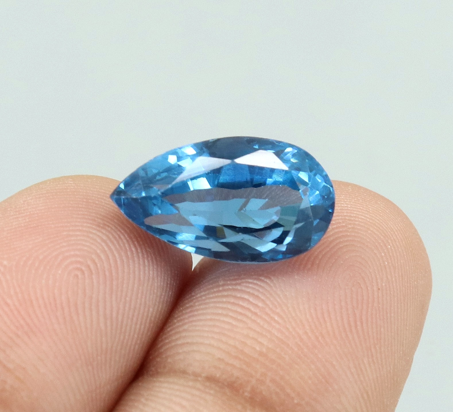Natural 7.40 Ct Museum Blue Aquamarine Pear Cut Certified Loose Gemstone