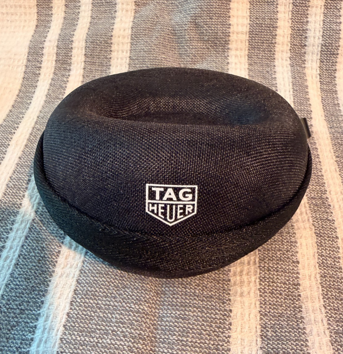 Authentic Tag Heuer Black Gray Compact Hard Travel Case Carrying Storage Pouch