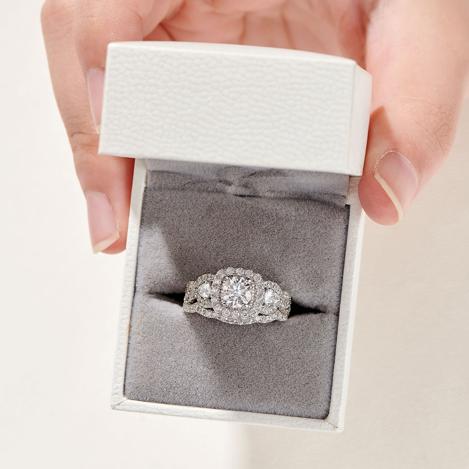 2.4CT Engagement Wedding Ring Sets Solid 925 Sterling Silver AAAAA Cubic Zircon