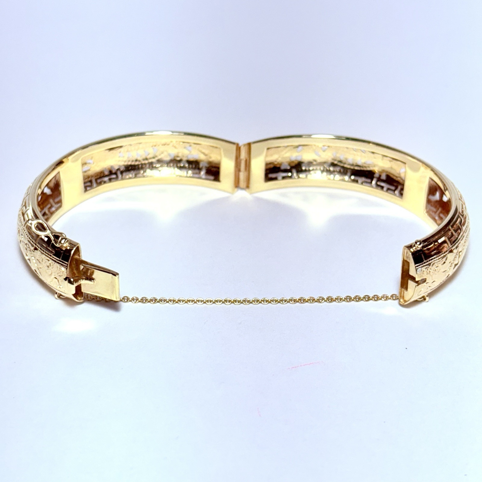 Ming’s Honolulu 14K Yellow Gold Double Phoenix 14mm 7″ Hinged Bracelet 25.0g