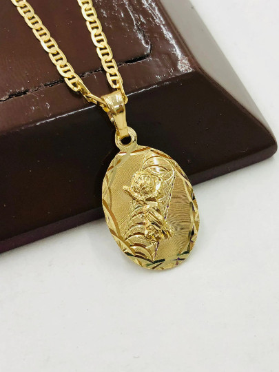 New Cadena y Medalla del Divino Nino 18″ para Hombre y Mujer en Oro Laminado 14K